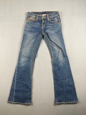 Girls Y2K True Religion Low Rise Blue Flared Jeans 
Size: 10